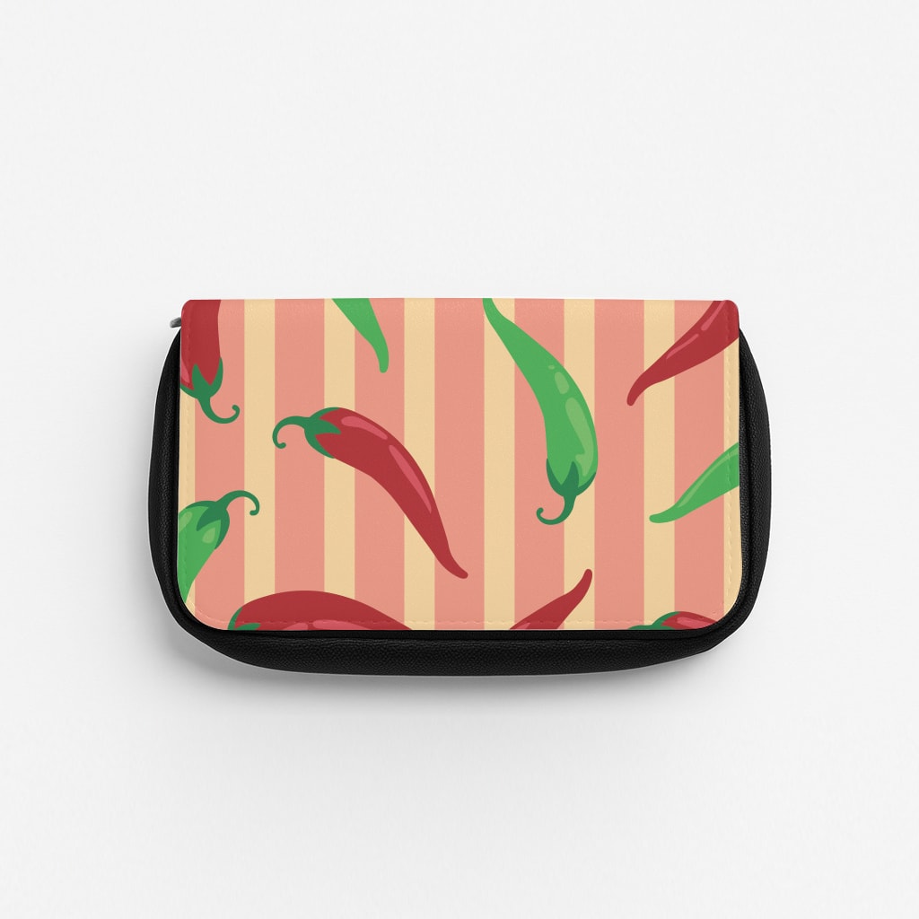 Chilis With Stripes Pattern Pencil Case
