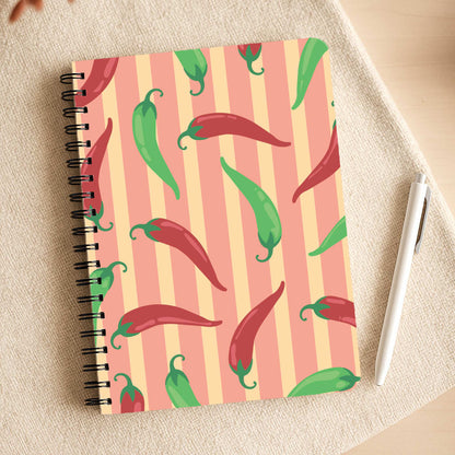 Chilis With Stripes Pattern Notepad