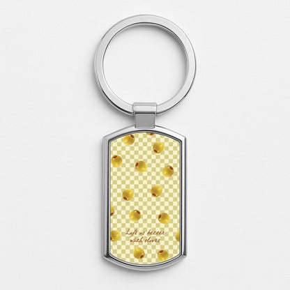 Life Is Better With Olives Silver Keyring