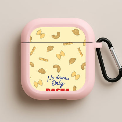 No Drama, Only Pasta Pink AirPods Case