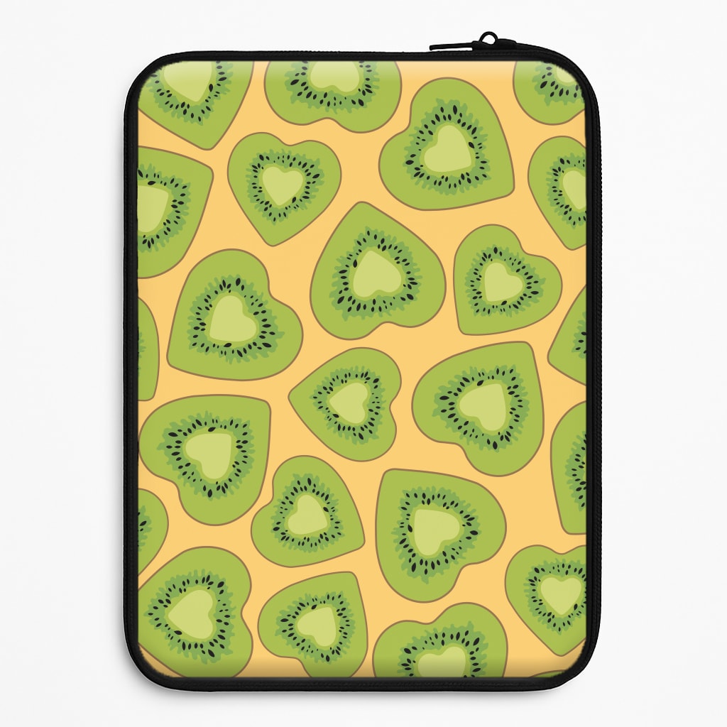 Kiwi Hearts Pattern Laptop Sleeve