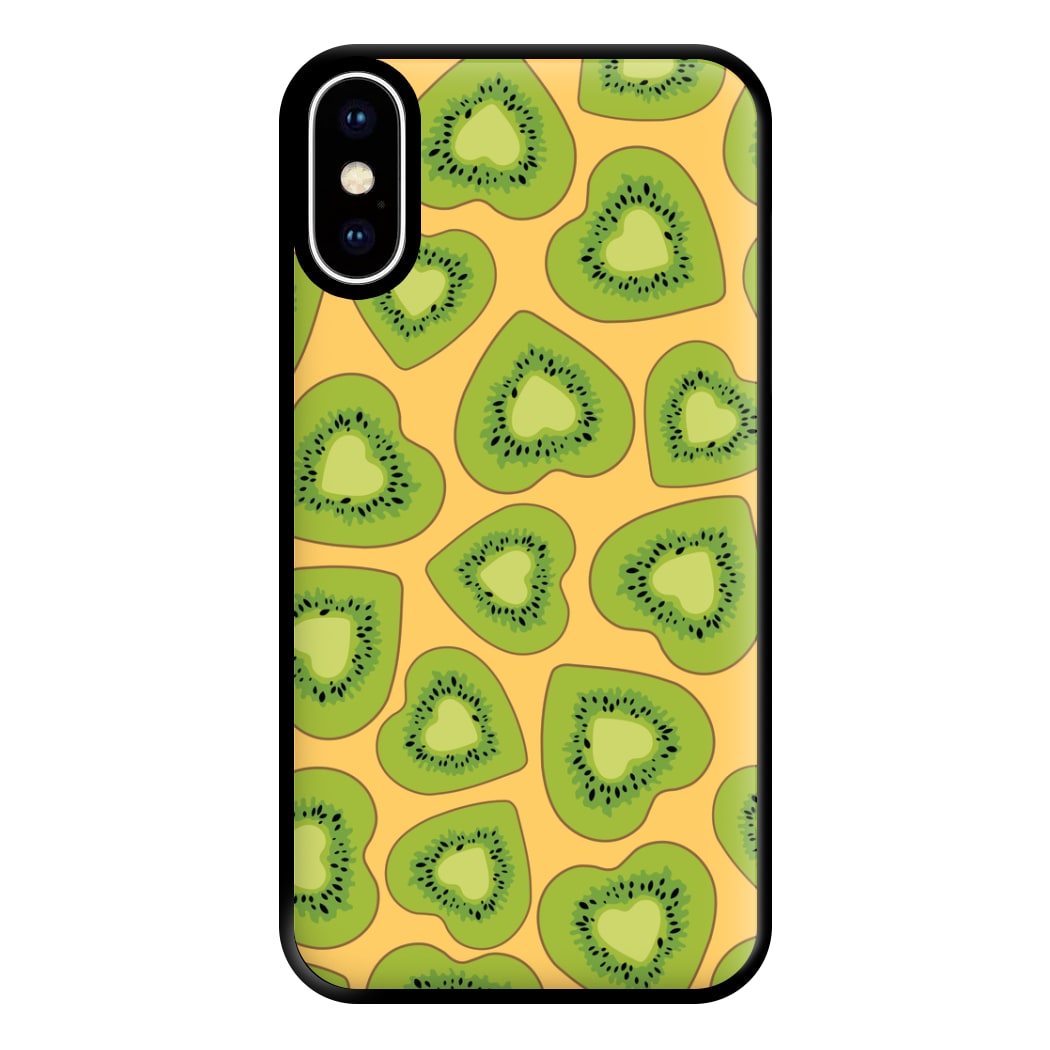 Kiwi Hearts Pattern Phone Case for iPhone XS Max