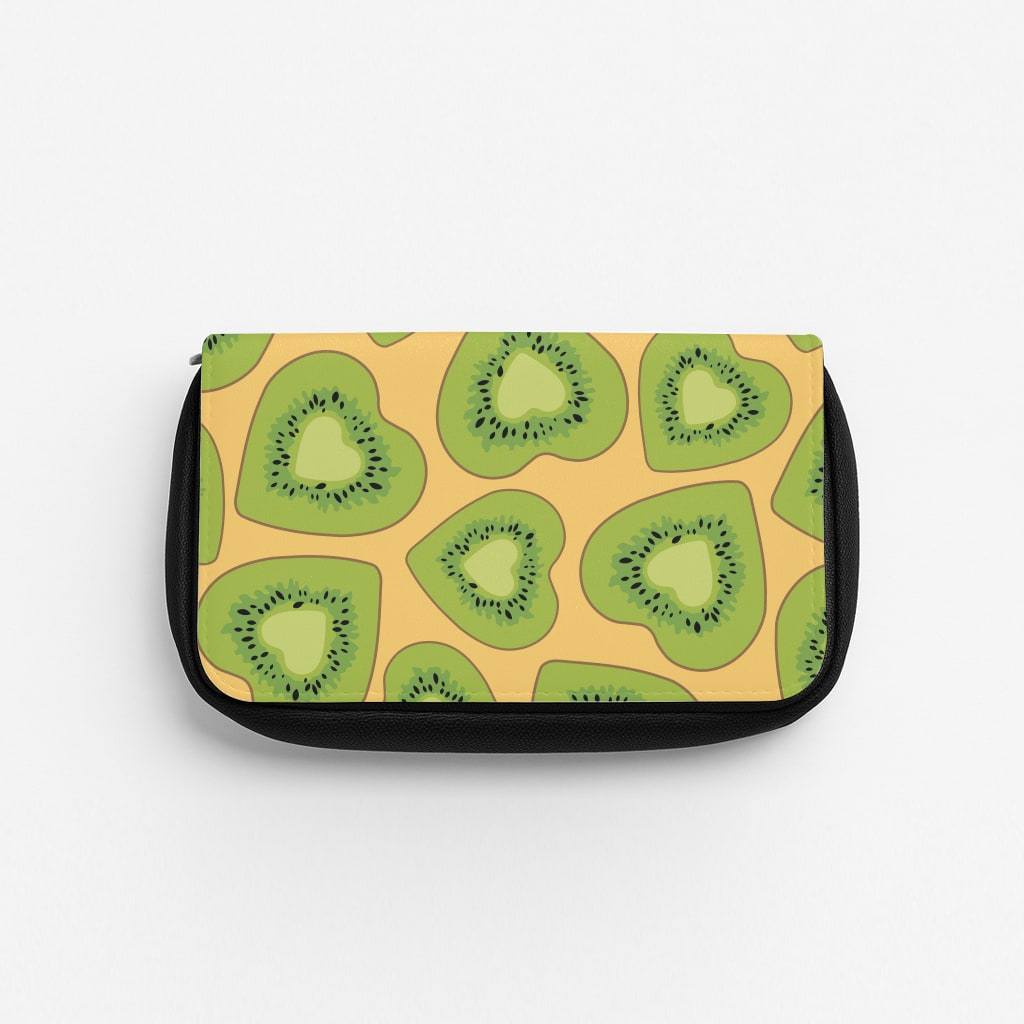 Kiwi Hearts Pattern Pencil Case