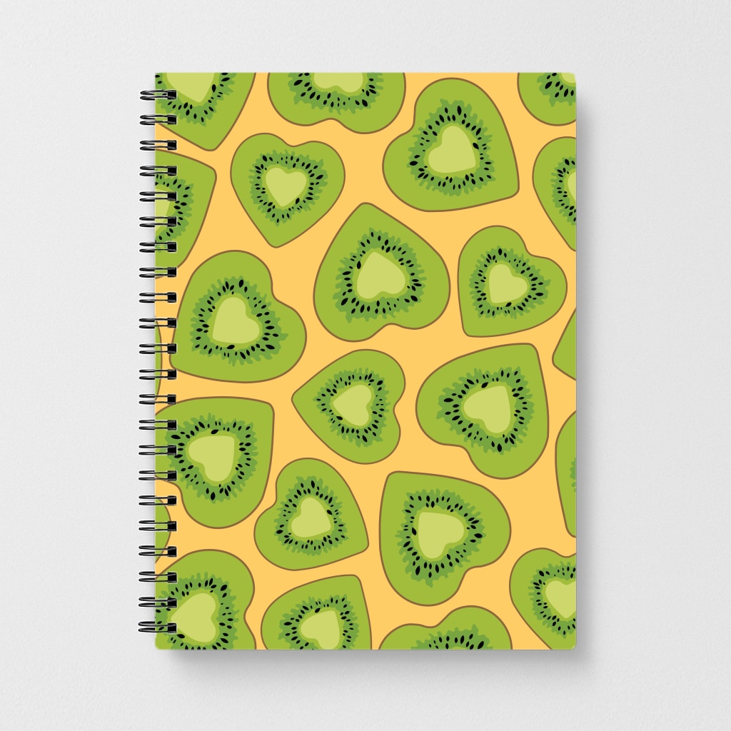 Kiwi Hearts Pattern Notebook
