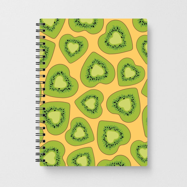 Kiwi Hearts Pattern Notebook