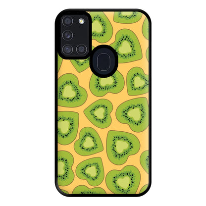 Kiwi Hearts Pattern Phone Case for Galaxy A21s