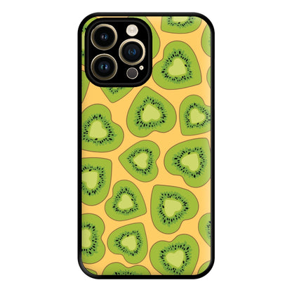 Kiwi Hearts Pattern Phone Case for iPhone 14 Pro Max