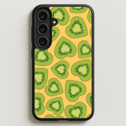 Kiwi Hearts Pattern Phone Case for Galaxy S25FE