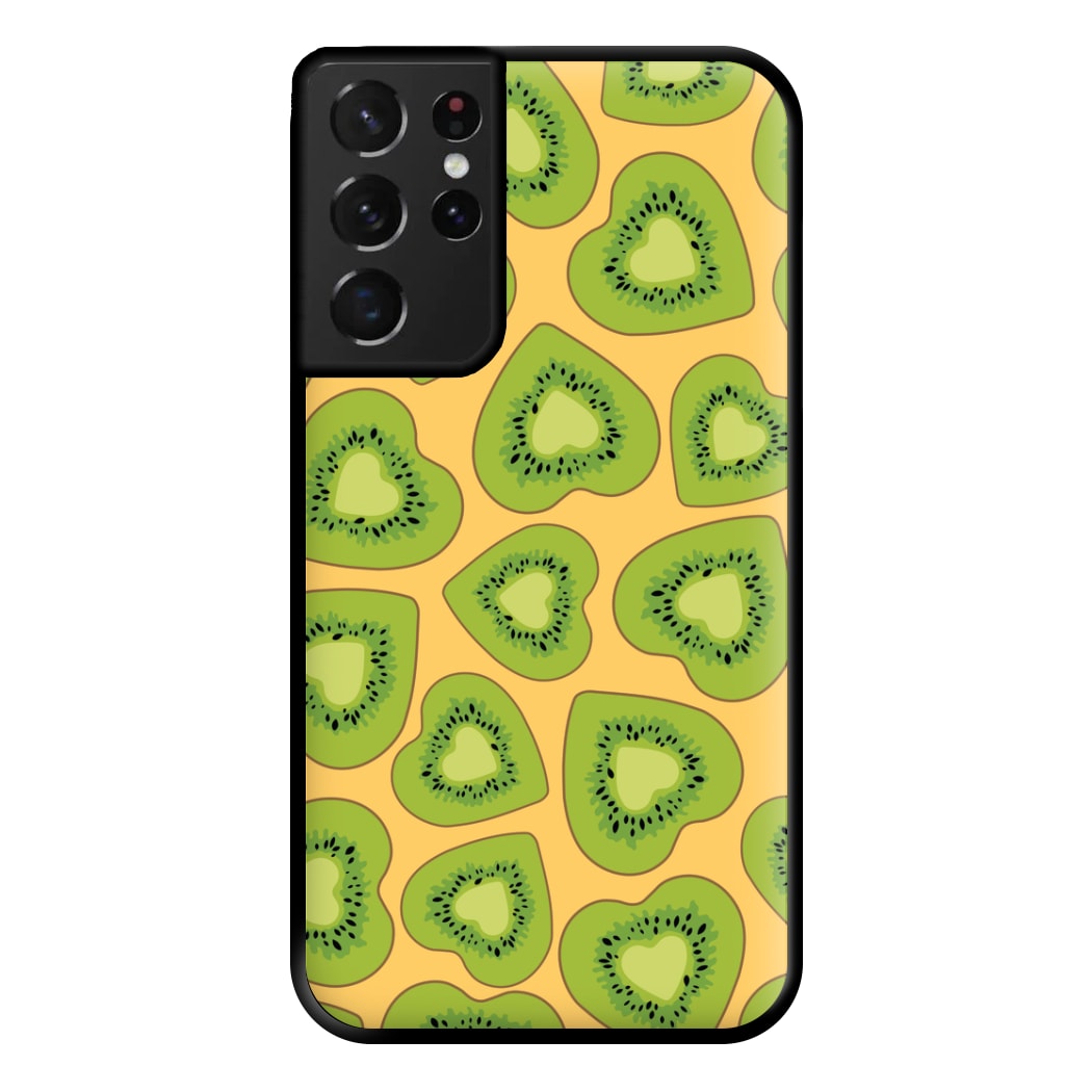 Kiwi Hearts Pattern Phone Case for Galaxy S21 Ultra
