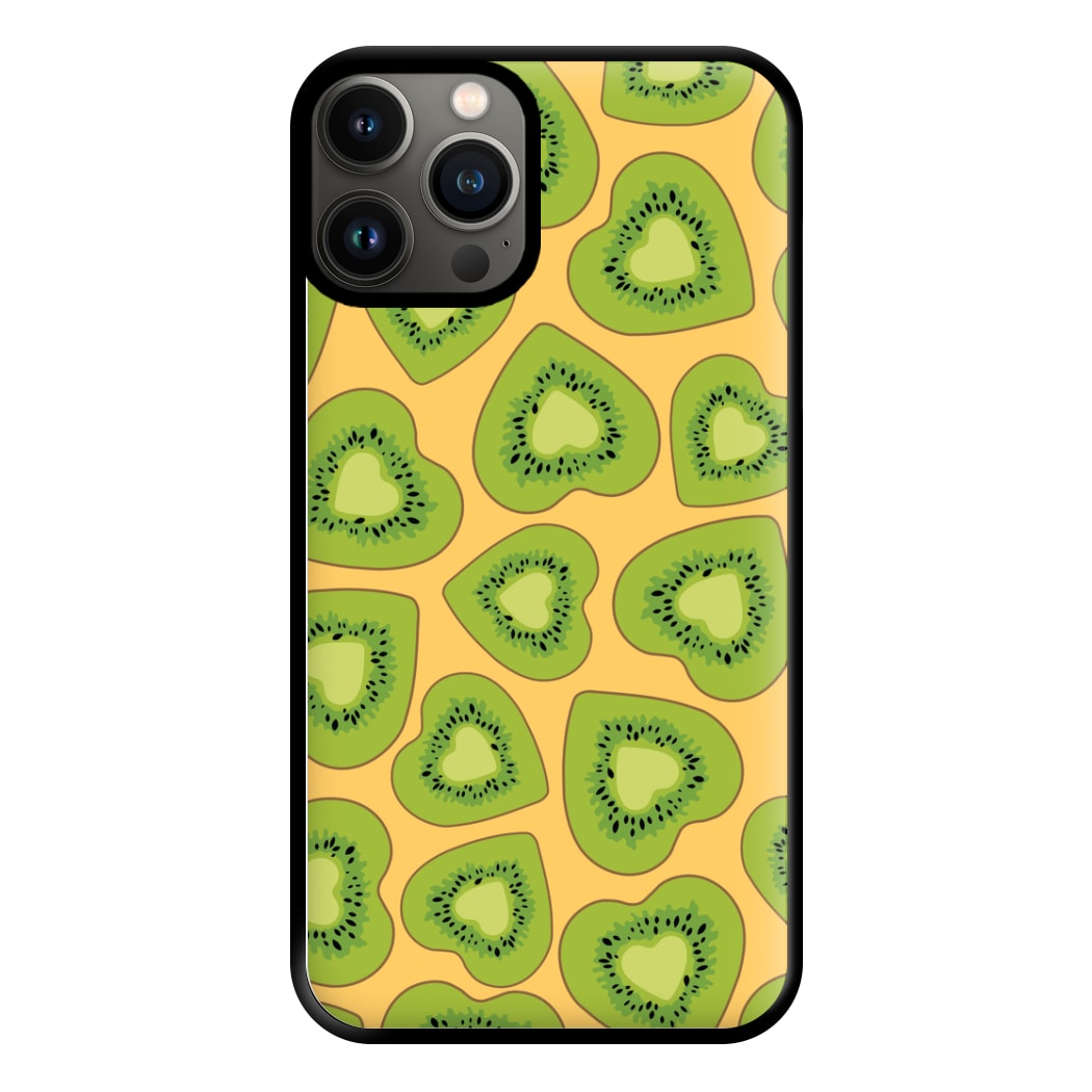 Kiwi Hearts Pattern Phone Case for iPhone 13 Pro Max