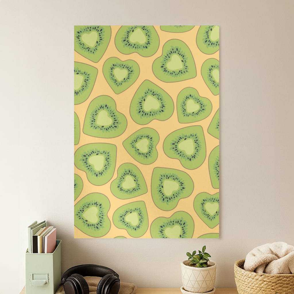 Kiwi Hearts Pattern Poster