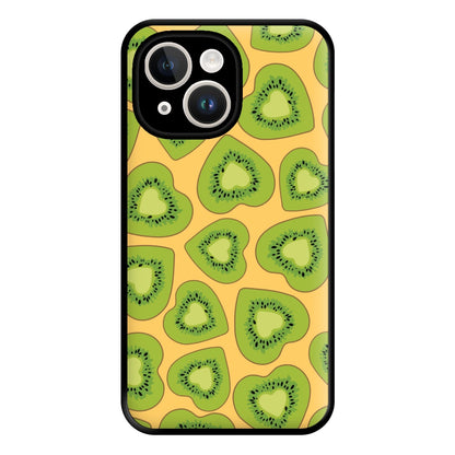 Kiwi Hearts Pattern Phone Case for iPhone 14 Plus