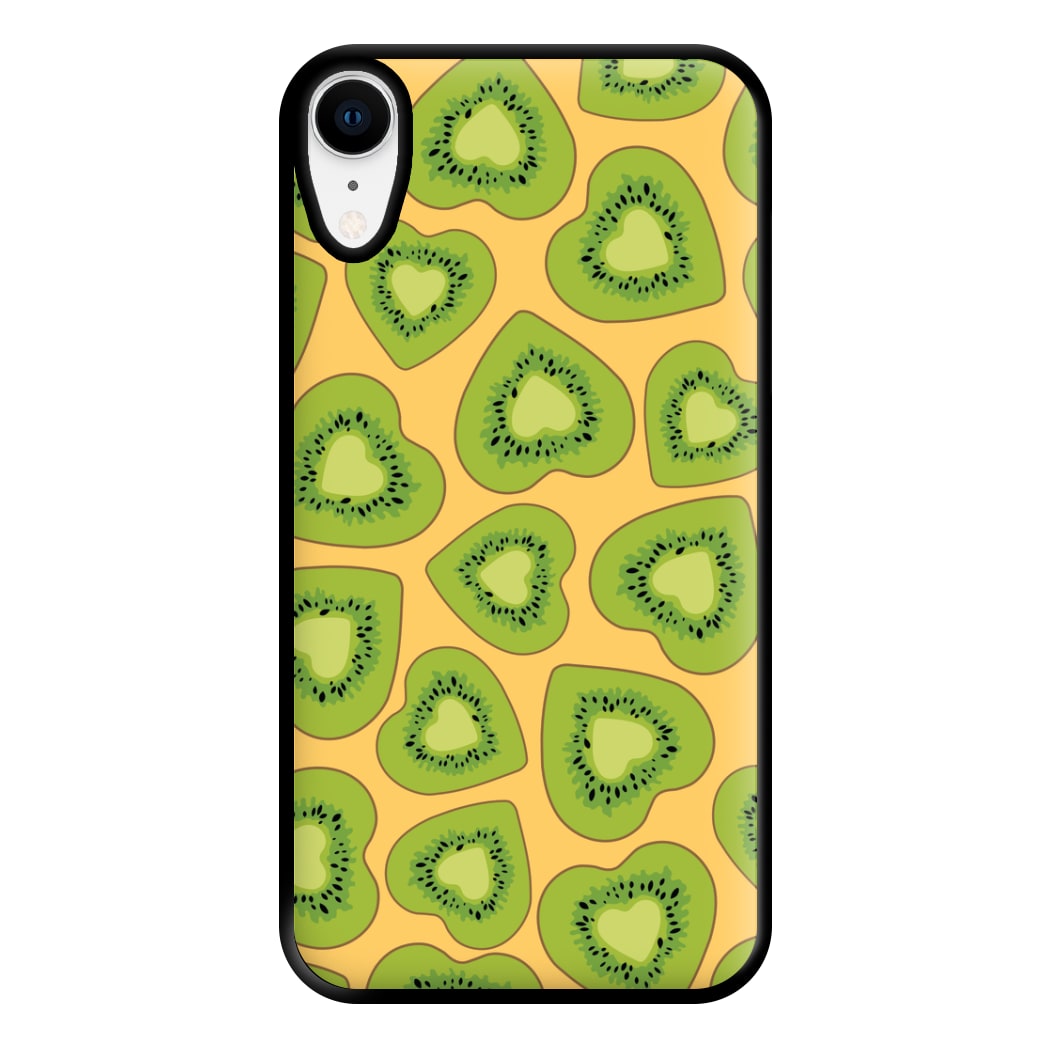 Kiwi Hearts Pattern Phone Case for iPhone XR