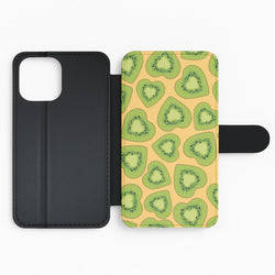Kiwi Hearts Pattern Flip Phone Case