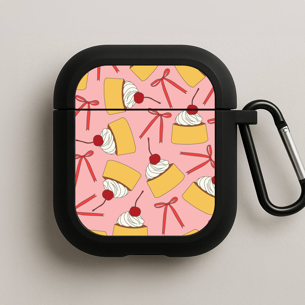 Coquette Bows And Pudding Pattern AirPods Case