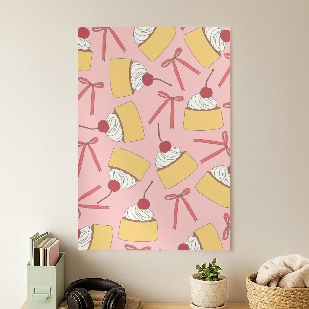 Coquette Bows And Pudding Pattern Poster