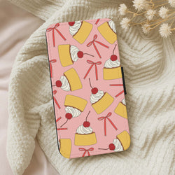 Coquette Bows And Pudding Pattern Wallet Phone Case