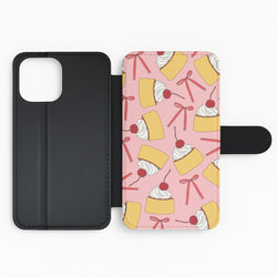 Coquette Bows And Pudding Pattern Flip Phone Case