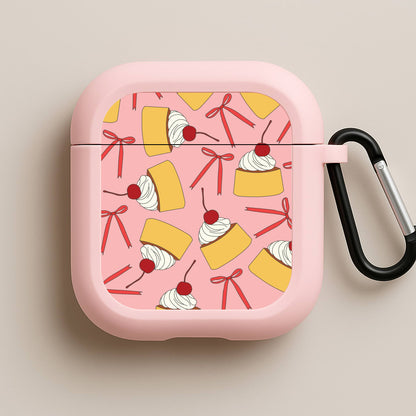Coquette Bows And Pudding Pattern Pink AirPods Case