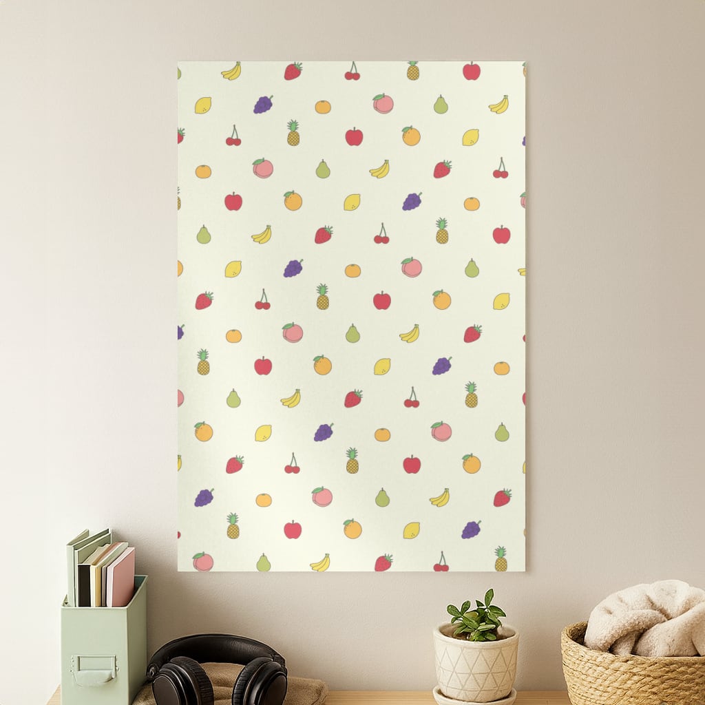 Miniature Fruits Pattern Poster