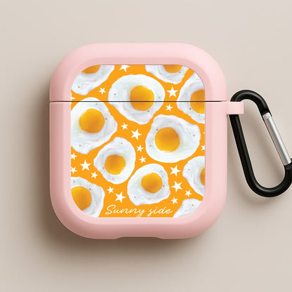Sunny Side Up Egg Pattern Pink AirPods Case