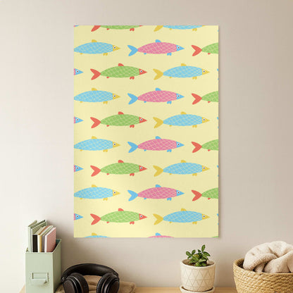 Colourful Cartoon Fish Pattern Poster