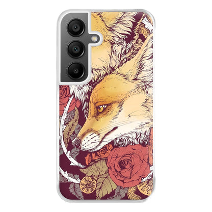 Red Fox Bloom Phone Case for Galaxy A55