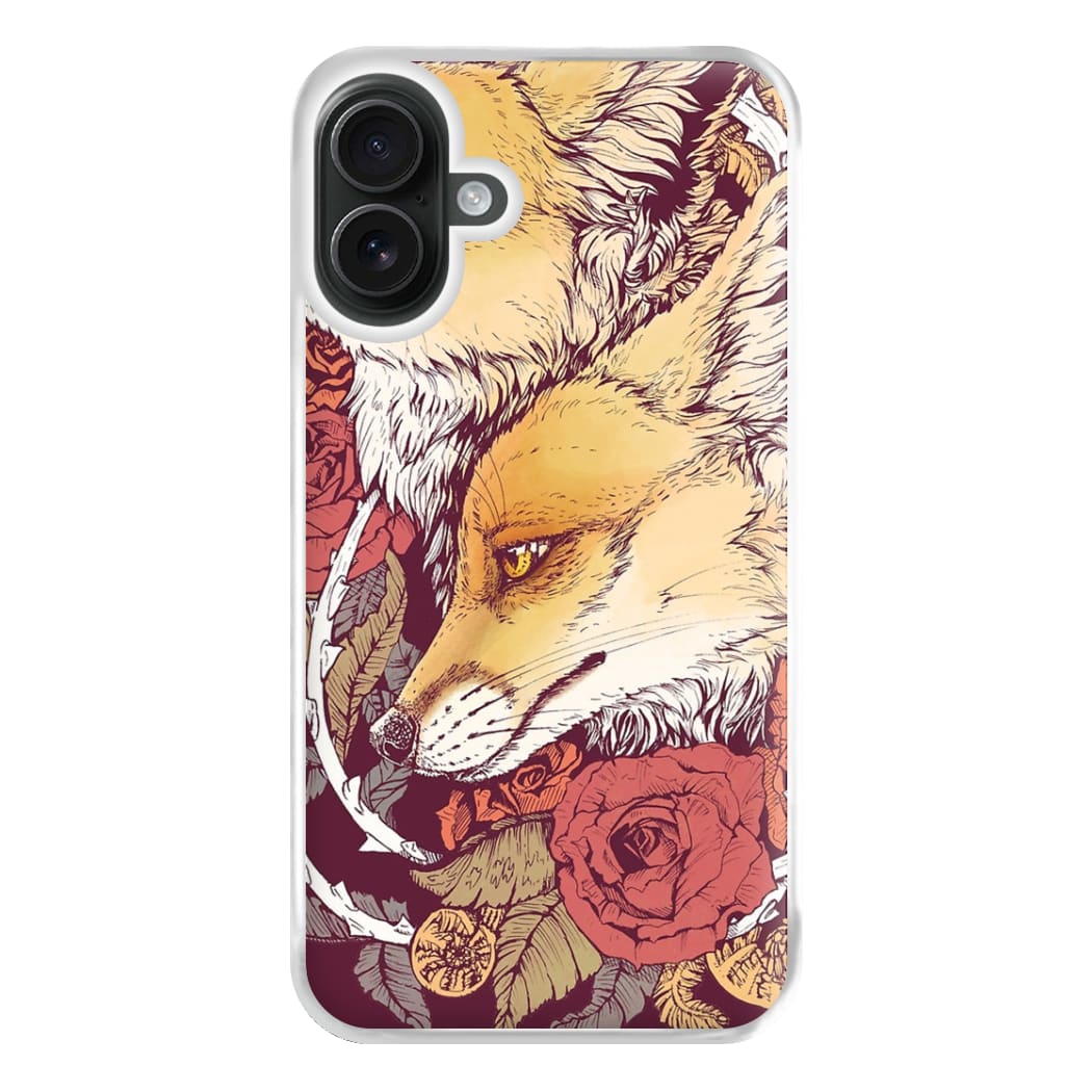 Red Fox Bloom Phone Case for iPhone 16 Plus