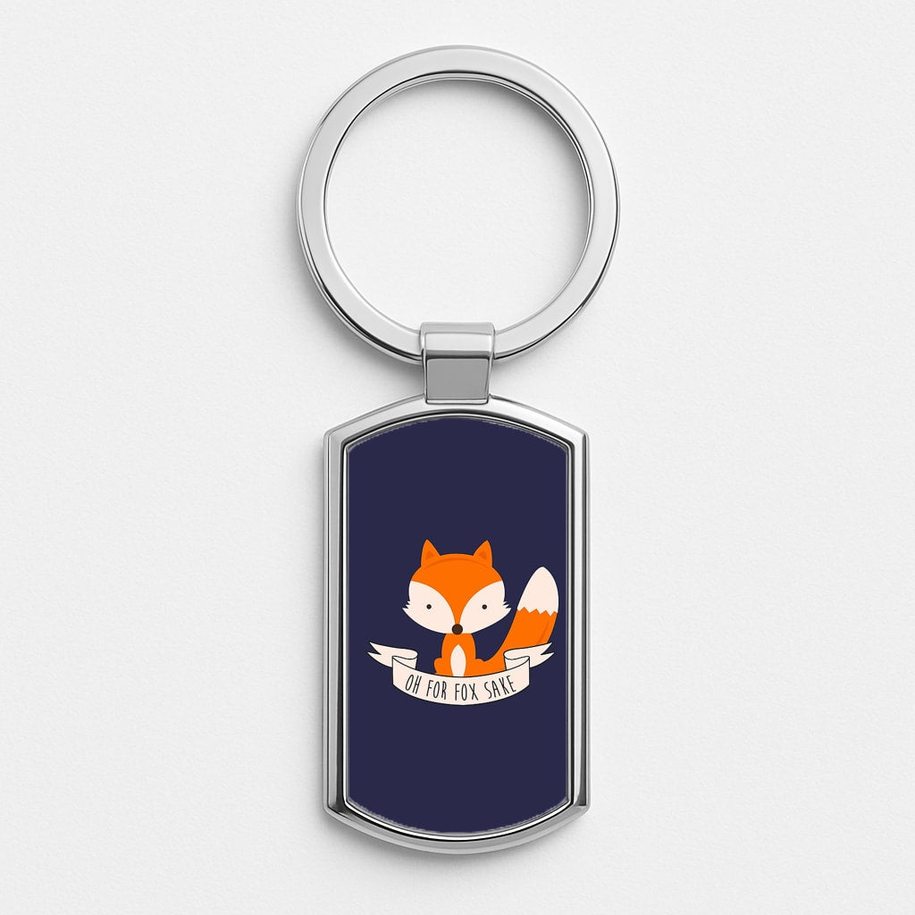 Oh For Fox Sake Silver Keyring