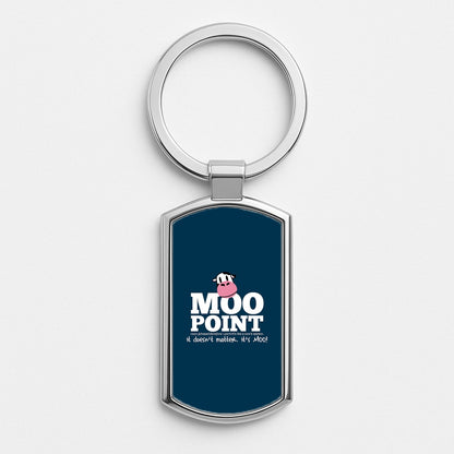 A Moo Point Silver Keyring