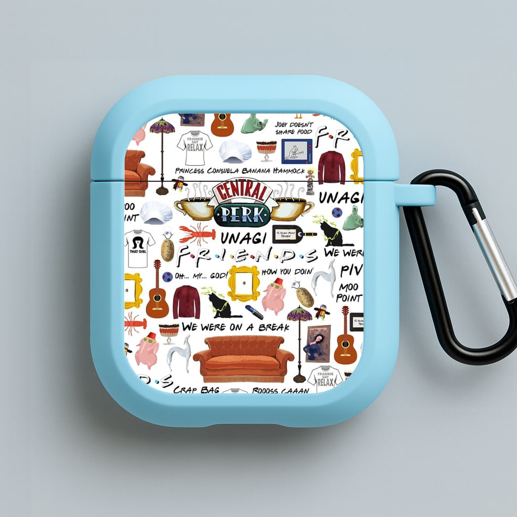 Friends Collage Blue AirPods Case