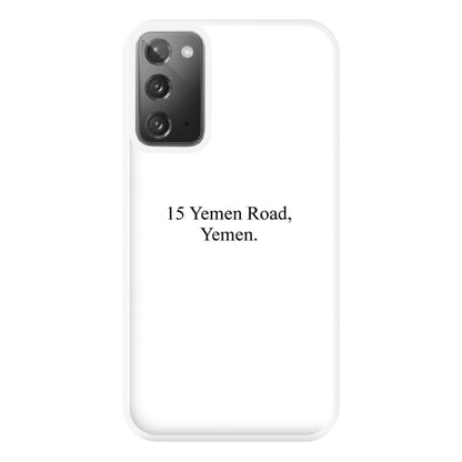 15 Yemen Road, Yemen Phone Case for Galaxy Note 20 Ultra