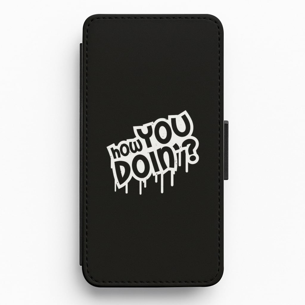 How You Doin - Black Friends Flip Wallet Phone Case
