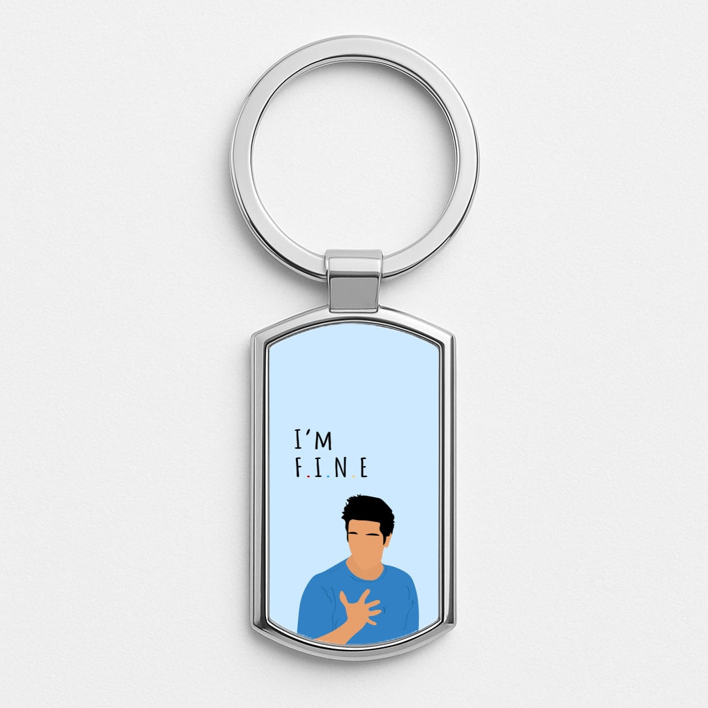 I'm Fine Silver Keyring