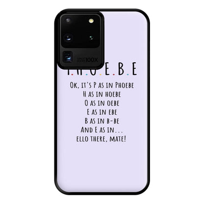 Spelling Phoebe Phone Case for Galaxy S20 Ultra