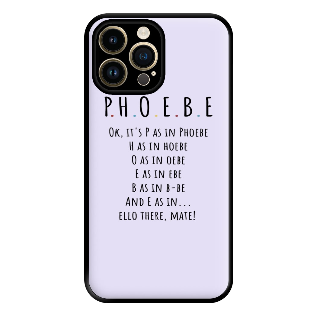 Spelling Phoebe Phone Case for iPhone 14 Pro Max