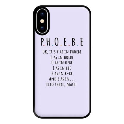 Spelling Phoebe Phone Case for iPhone XS Max