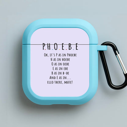 Spelling Phoebe Blue AirPods Case