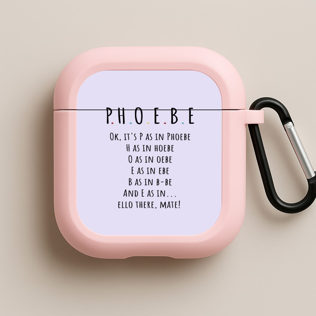 Spelling Phoebe Pink AirPods Case