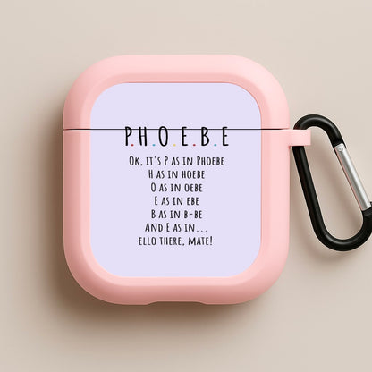 Spelling Phoebe Pink AirPods Case