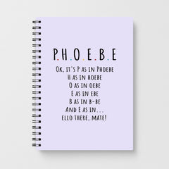 Spelling Phoebe Notebook