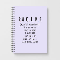 Spelling Phoebe - Friends Notebook