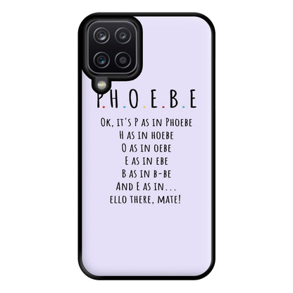 Spelling Phoebe Phone Case for Galaxy A12