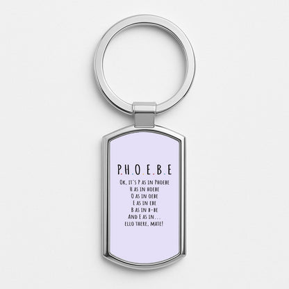 Spelling Phoebe Silver Keyring