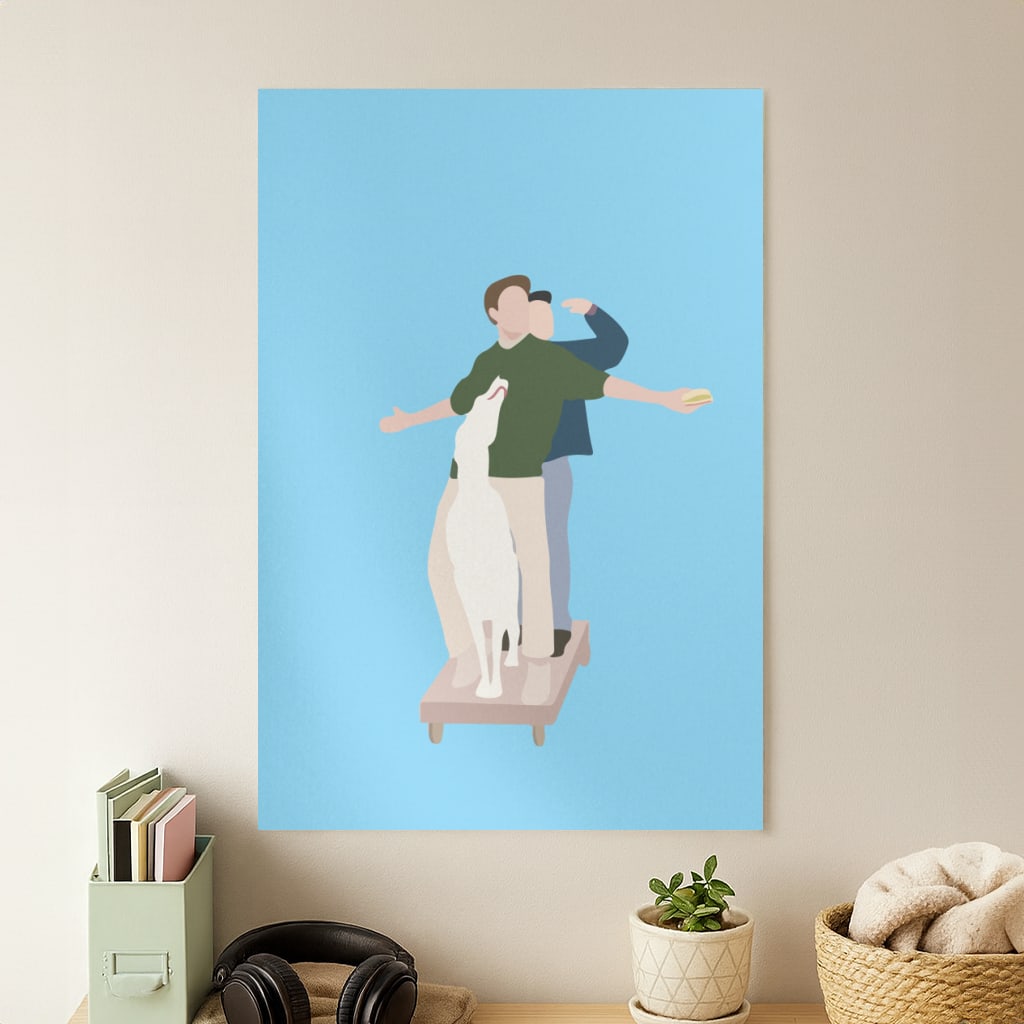 Two Men And A Dog Poster