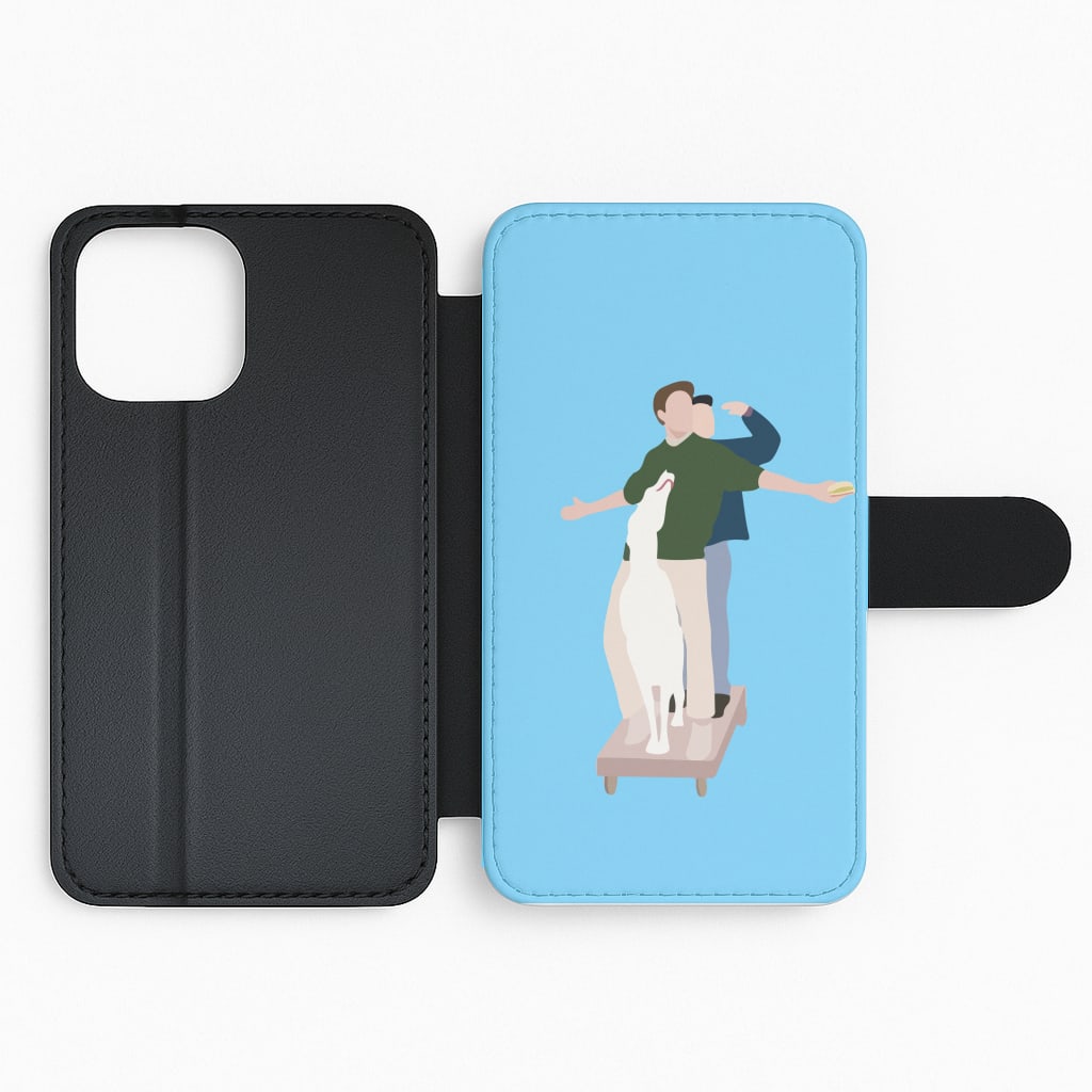 Two Men And A Dog Flip Phone Case