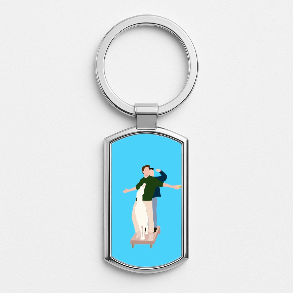 Two Men And A Dog Luxury Keyring