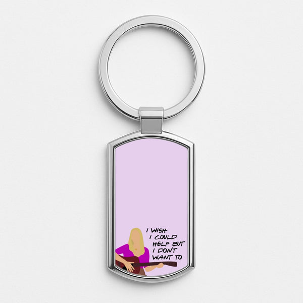 I Wish I Could Help But I Don't Want To Silver Keyring