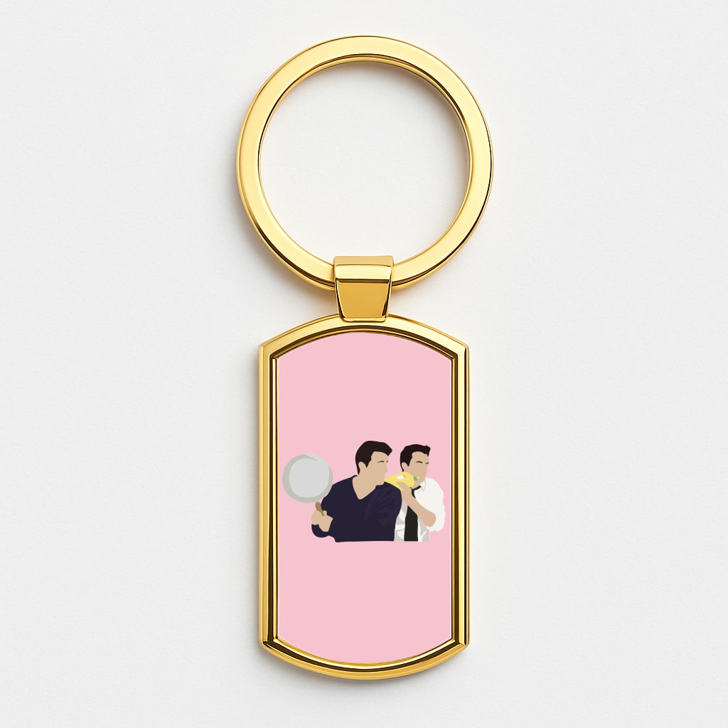 Saucepan Gold Keyring