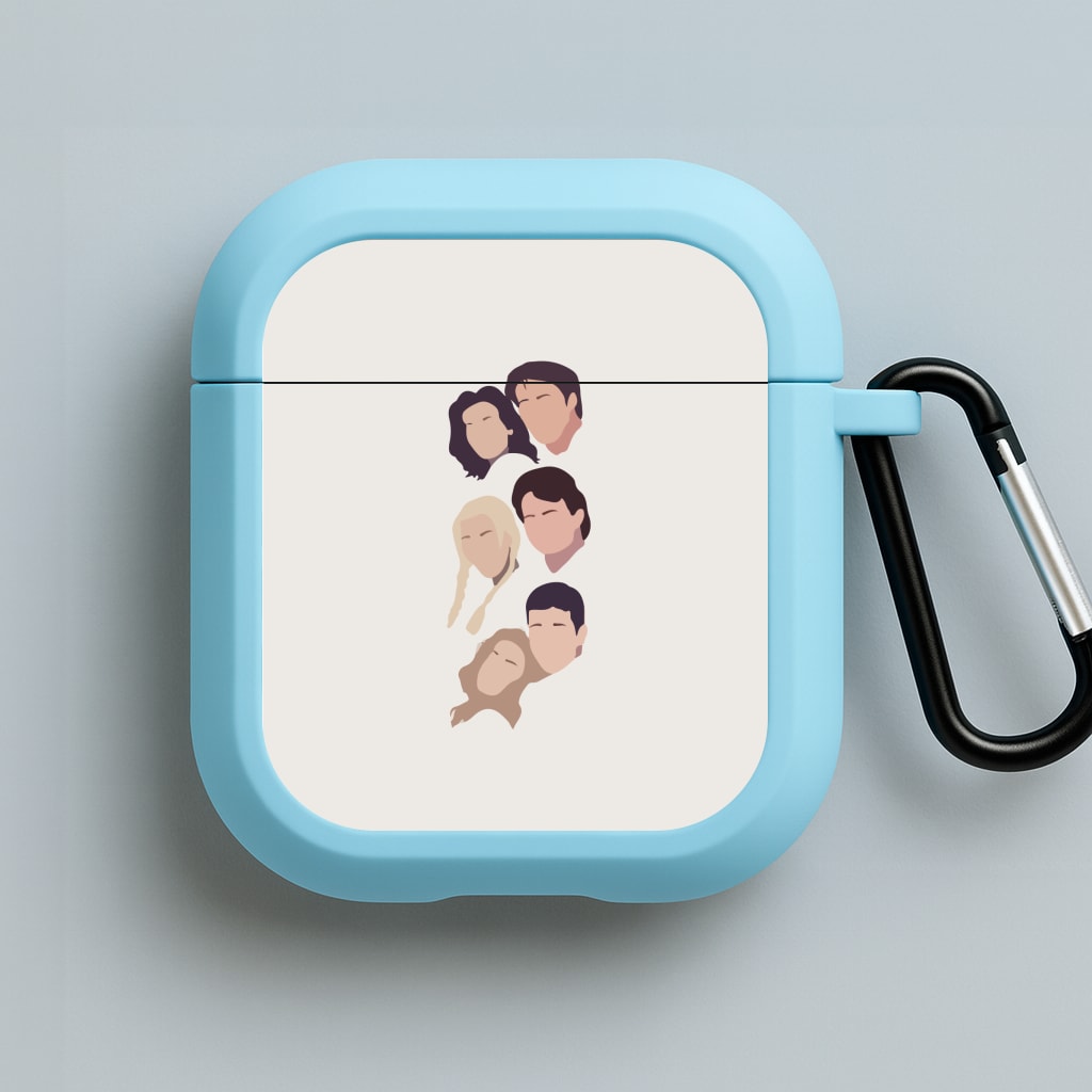 Cast Faces Blue AirPods Case